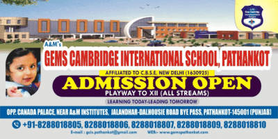 A&M's Gems Cambridge International School in Pathankot